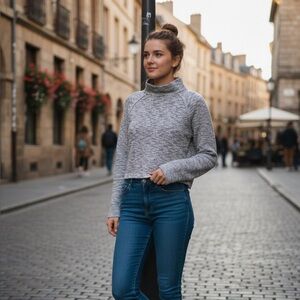 Abercrombie & Fitch Heather Gray Turtleneck Sweater